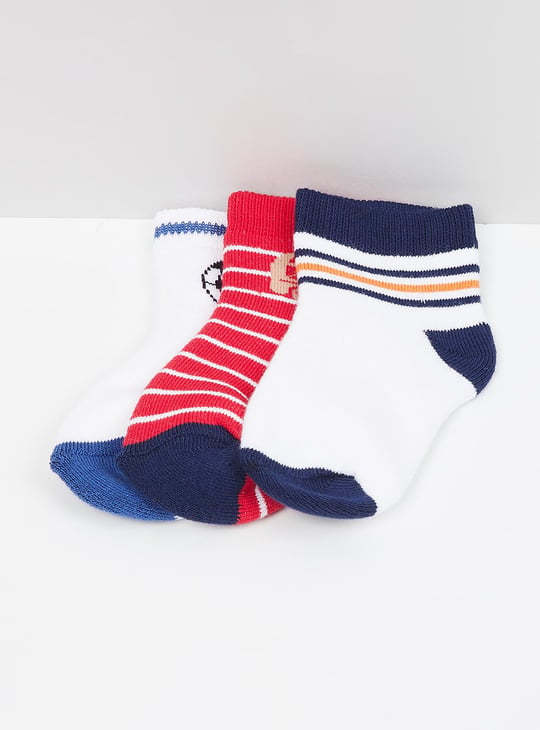 Boys Patterned Ankle-Length Socks - Pack of 3 