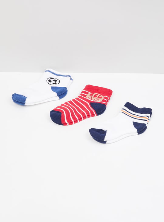 Boys Patterned Ankle-Length Socks - Pack of 3 