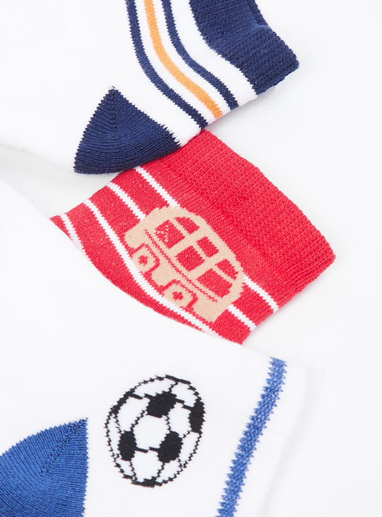 Boys Patterned Ankle-Length Socks - Pack of 3 