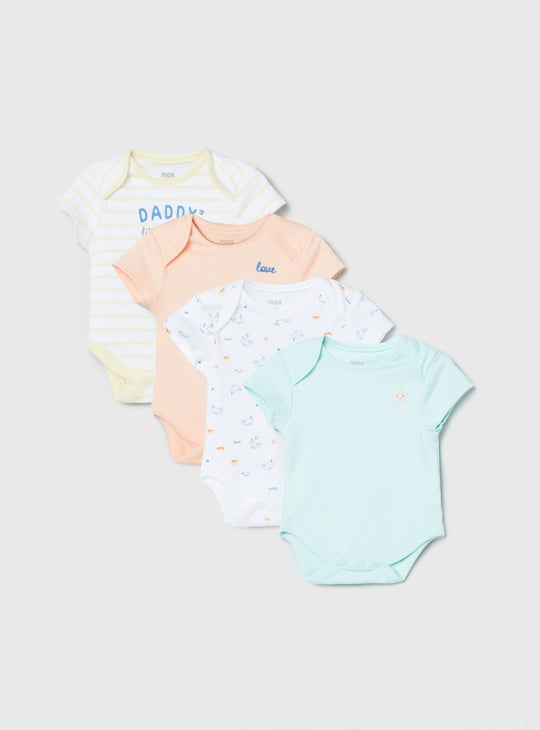 Girls Printed Bodysuit- Pack of 4 
