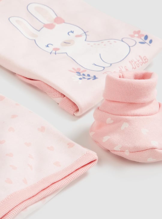 Girls Printed Bodysuit Gift Set - Set of 4