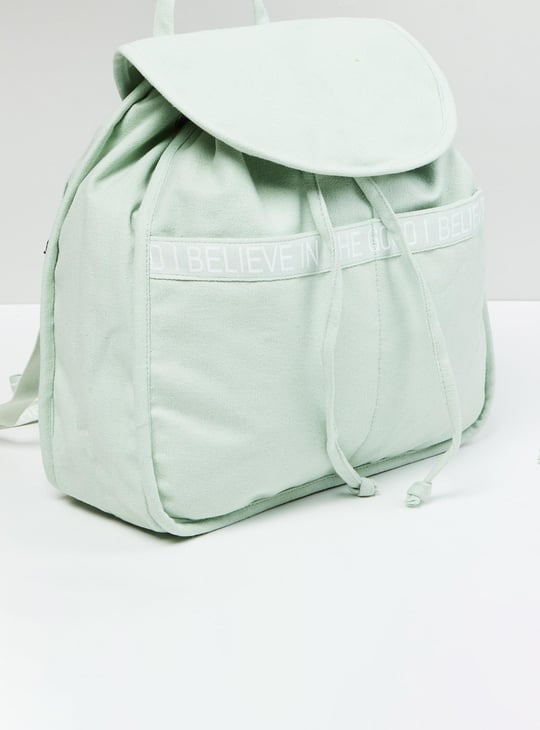Women Solid Drawstring Closure Backpack