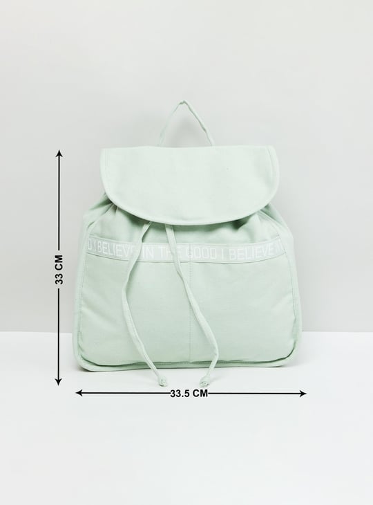 Women Solid Drawstring Closure Backpack