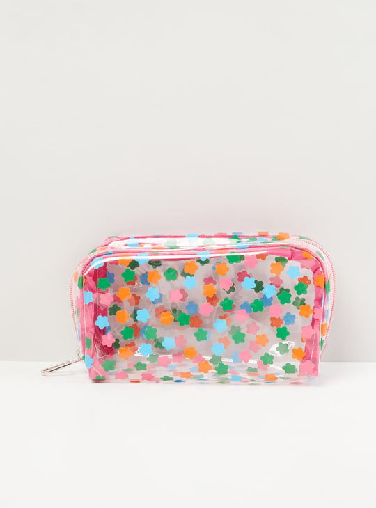 Women Printed Transparent Pouch 