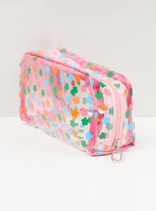 Women Printed Transparent Pouch 