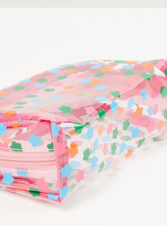 Women Printed Transparent Pouch 