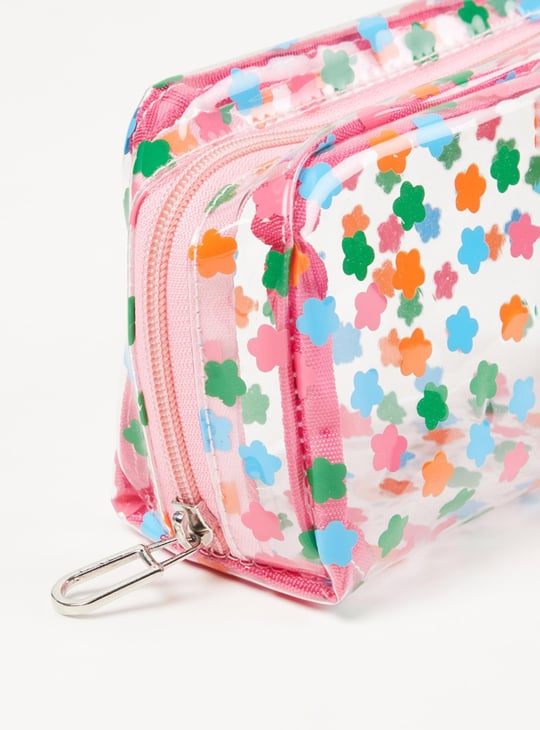 Women Printed Transparent Pouch 