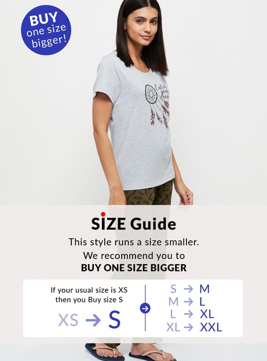 Women Printed Regular Fit T-shirt with Pyjamas