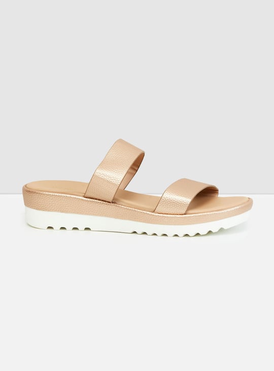 MAX Women Solid Open-Toe Flatform Sandals