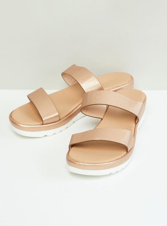 MAX Women Solid Open-Toe Flatform Sandals