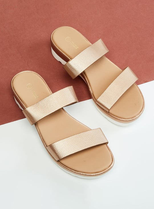 MAX Women Solid Open-Toe Flatform Sandals