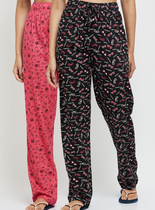 Women Printed Elasticated Pyjamas - Pack of 2 