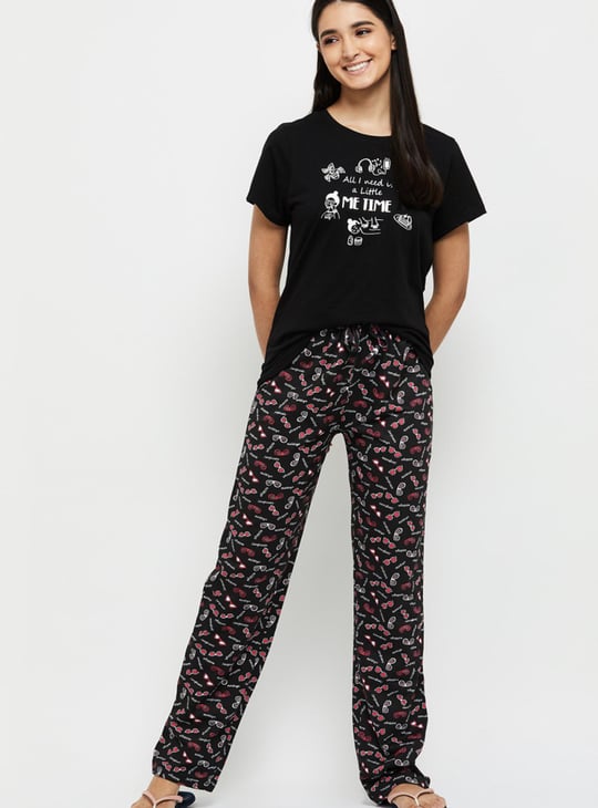 Women Printed Elasticated Pyjamas - Pack of 2 