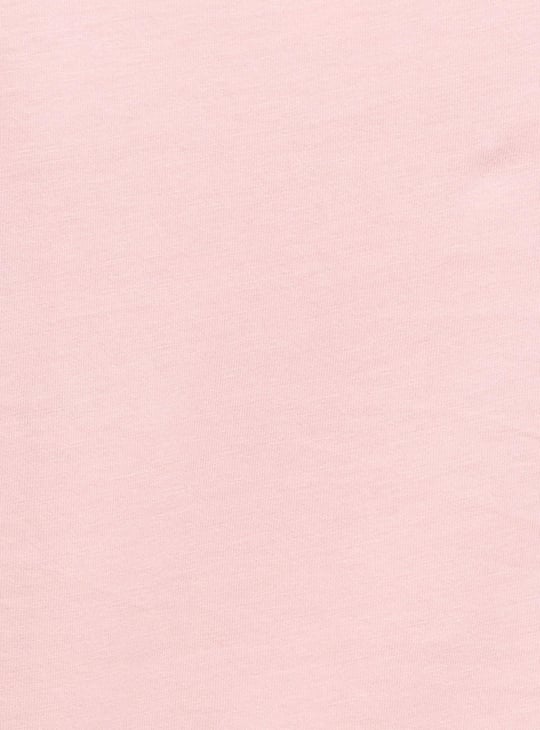 Women Printed Round Neck T-shirt with Elasticated Pyjamas 