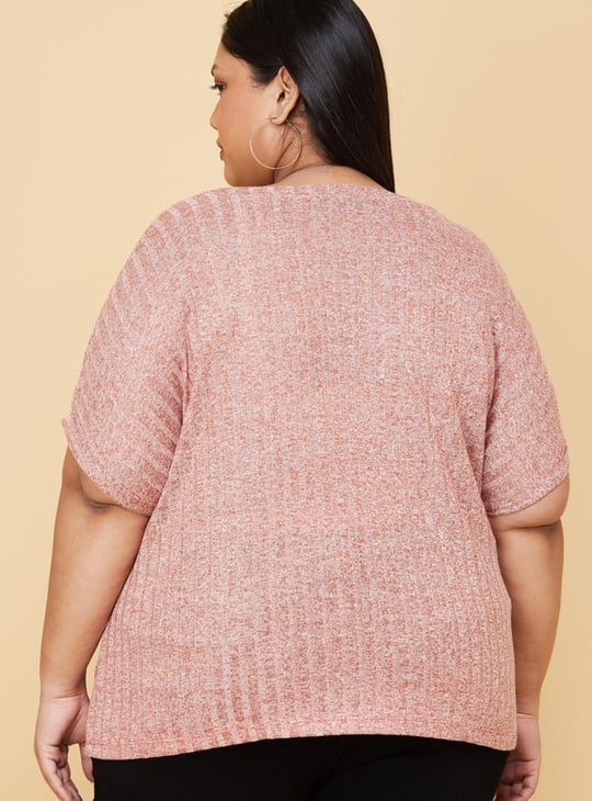 Women Textured Round Neck T-shirt