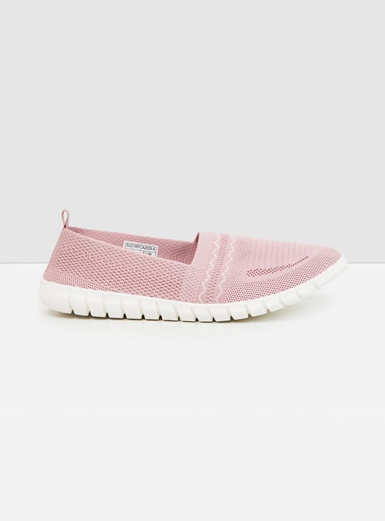 Women Textured Slip-On Casual Shoes