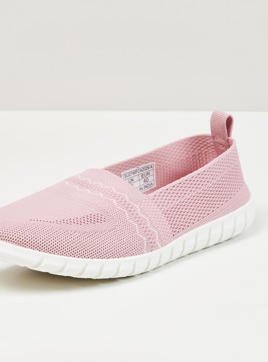 Women Textured Slip-On Casual Shoes
