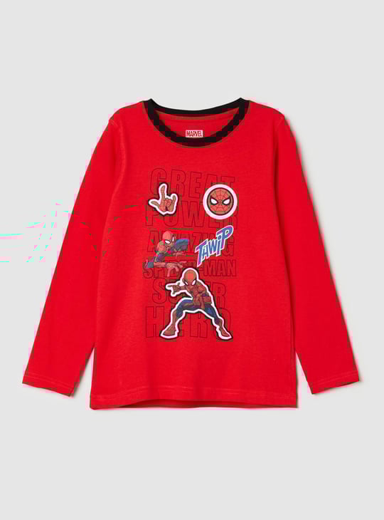 Spiderman Printed Crew Neck T-shirt
