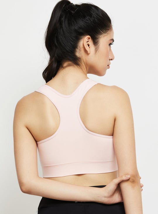 Women Solid Lightly-Padded Sports Bra