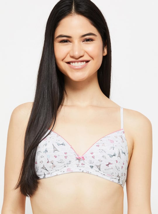 Women Printed Padded T-shirt Bra - Pack of 2 