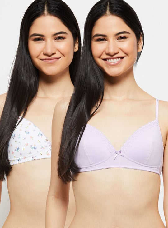 Women Printed Padded T-shirt Bra - Pack of 2 