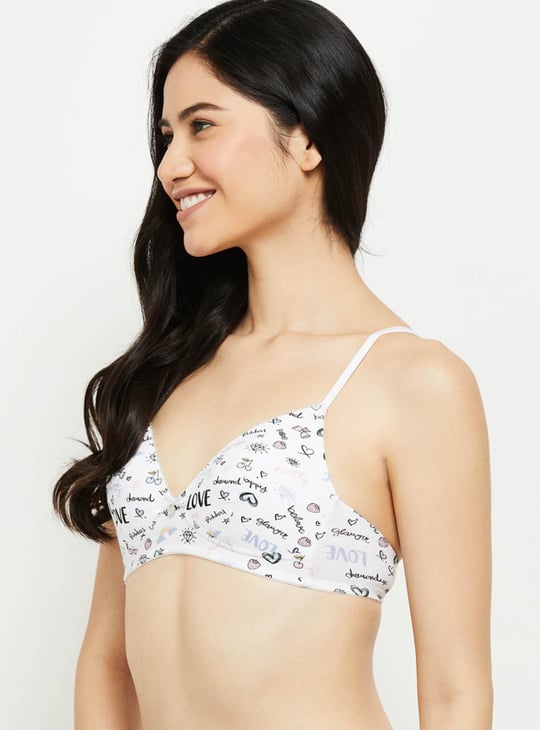 Women Printed Padded Non-Wired T-shirt Bra - Pack of 2 