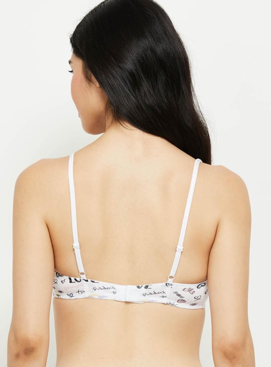 Women Printed Padded Non-Wired T-shirt Bra - Pack of 2 