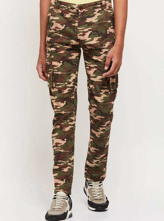 Boys Camo Print Cargo Pants