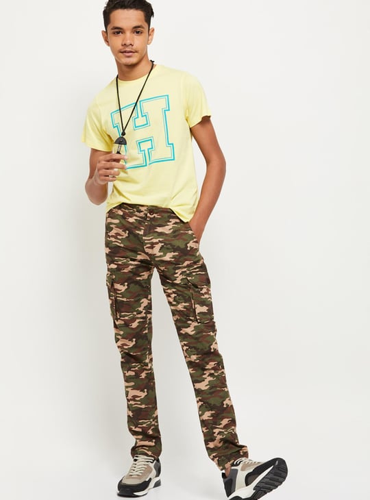 Boys Camo Print Cargo Pants