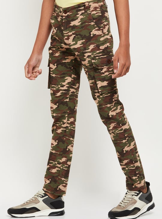 Boys Camo Print Cargo Pants