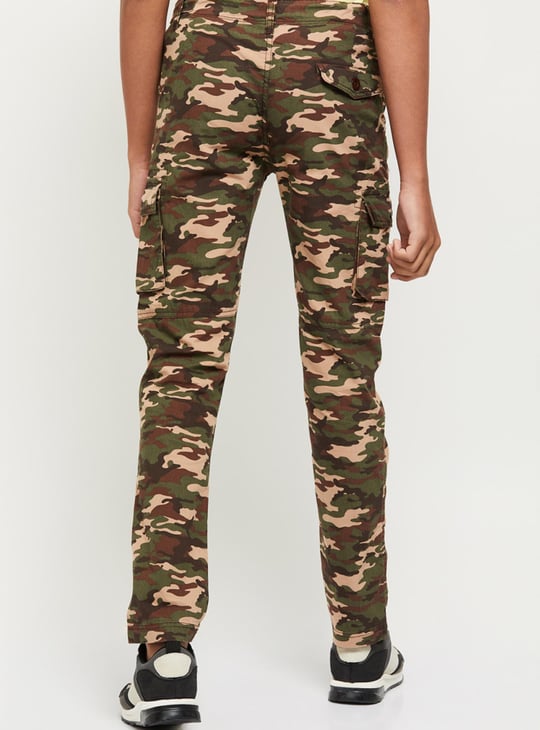 Boys Camo Print Cargo Pants