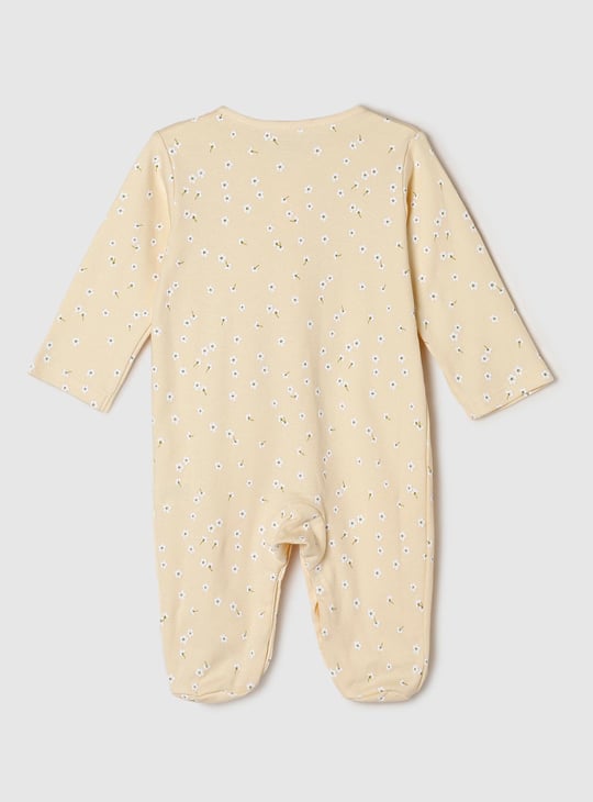 Girls Floral Printed Anti-Bacterial Sleepsuit