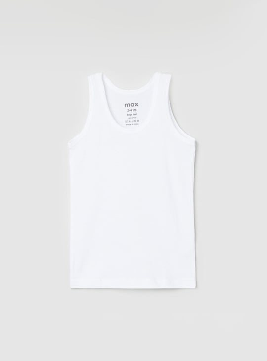 Boys Solid Vest - Pack of 2
