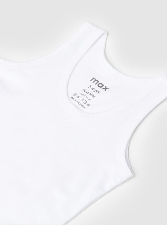 Boys Solid Vest - Pack of 2