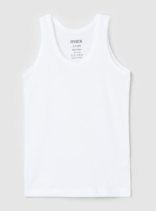 Boys Solid Vest - Pack of 2