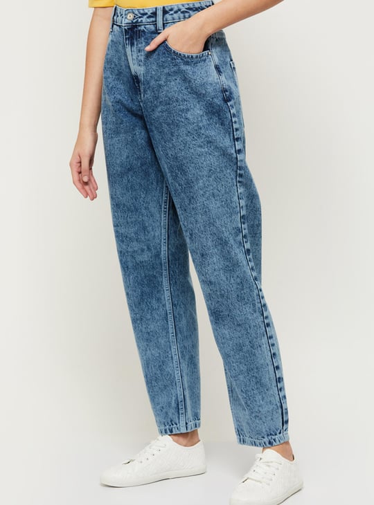 Women Washed Full-Length Relaxed Fit Jeans