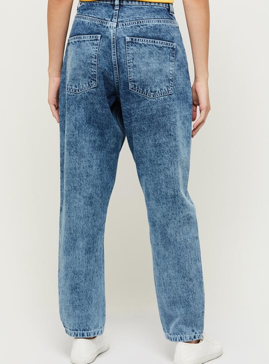Women Washed Full-Length Relaxed Fit Jeans