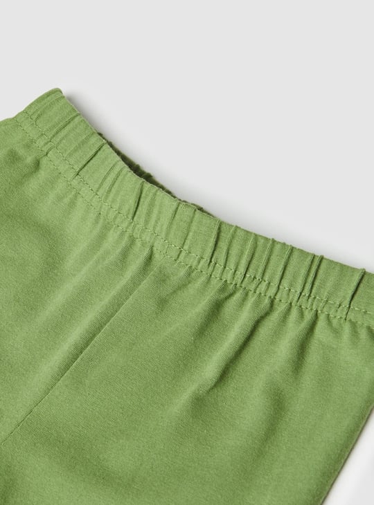 Solid Bow Detailed 3/4th Leggings