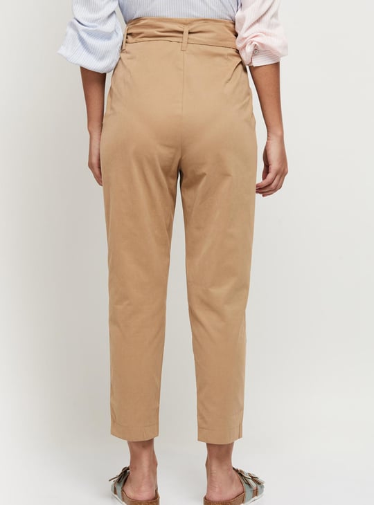 Women Solid Woven Casual Trousers