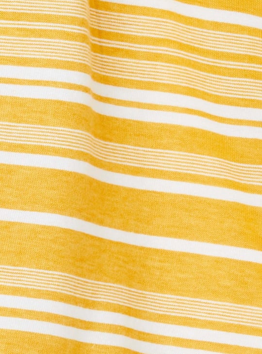 Girls Striped Round Neck A-Line Dress 