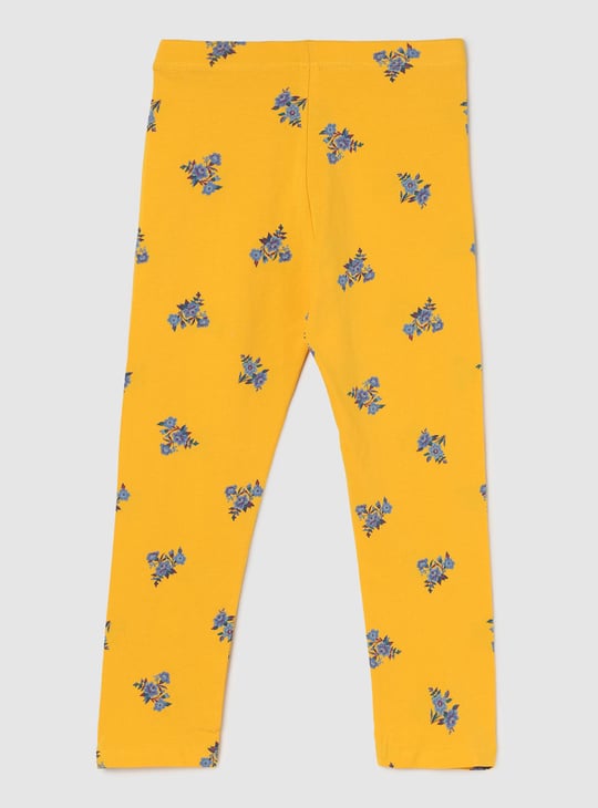 Girls Floral Printed 3/4th Leggings