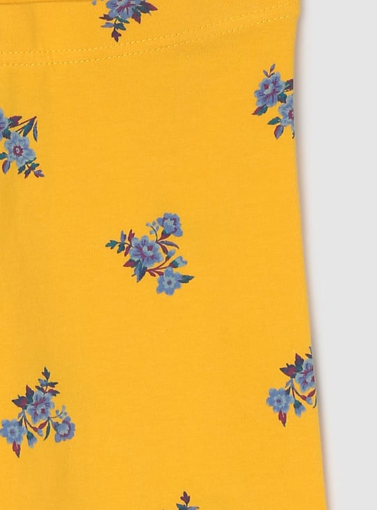 Girls Floral Printed 3/4th Leggings