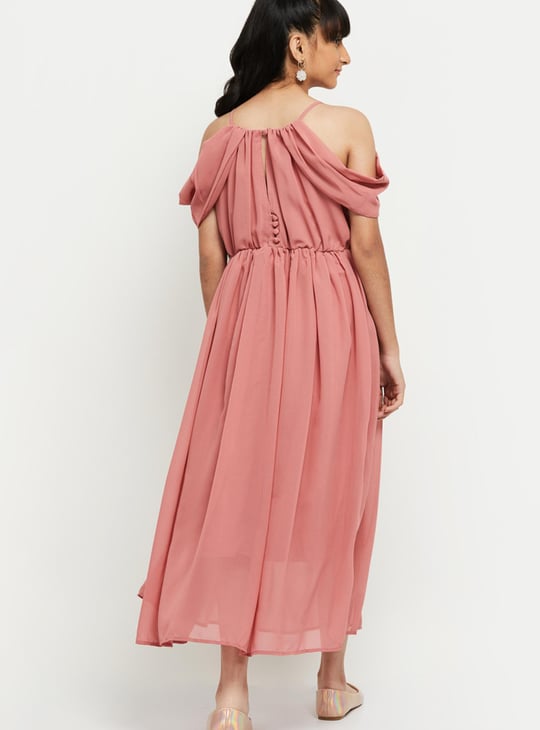 Girls Solid A-line Dress 