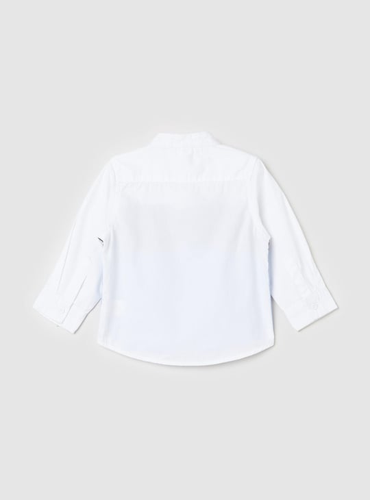 Boys Colourblocked Mandarin Collar Casual Shirt 