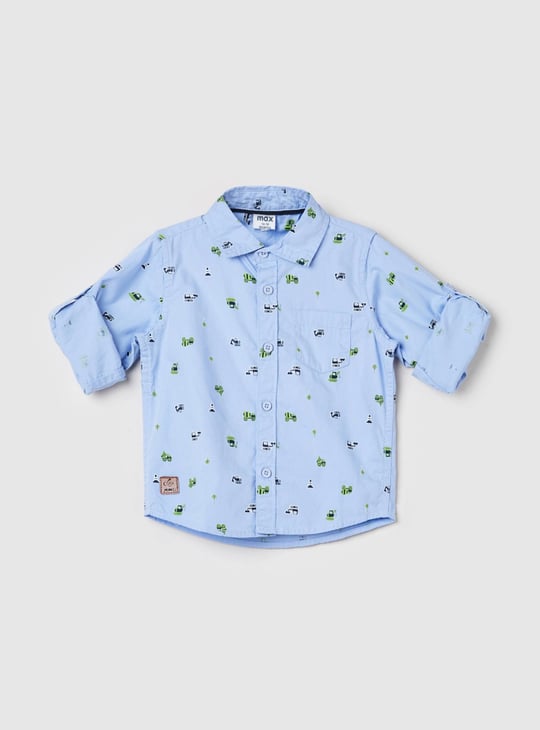 Boys Printed Long Sleeve Casual Shirt 