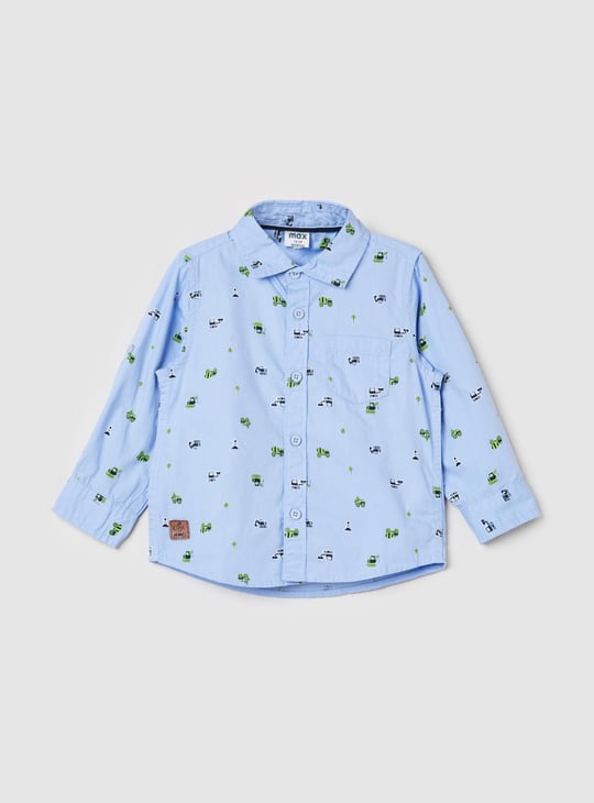 Boys Printed Long Sleeve Casual Shirt 