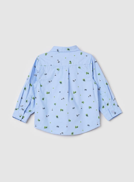 Boys Printed Long Sleeve Casual Shirt 