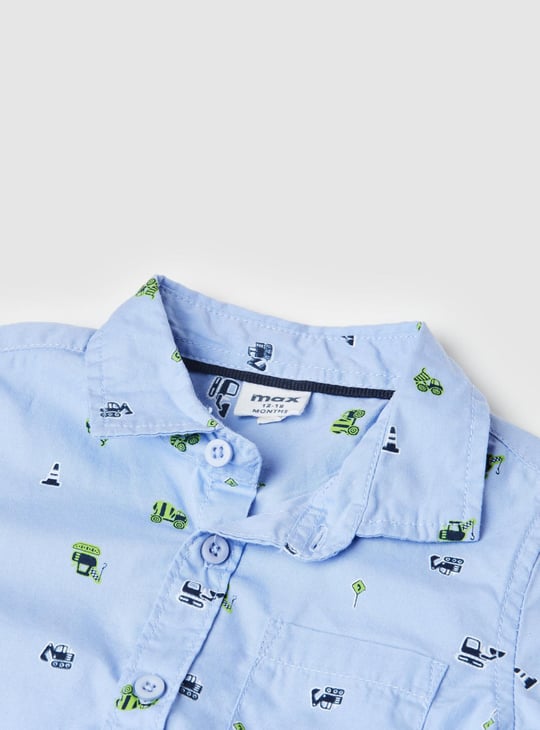 Boys Printed Long Sleeve Casual Shirt 