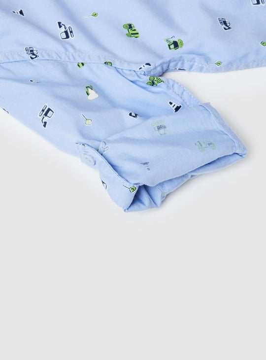Boys Printed Long Sleeve Casual Shirt 