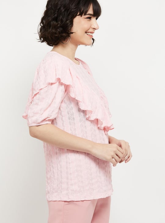 Women Textured Ruffled Top 
